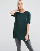 Asos T-shirt In Oversized Drapey Fit - Green
