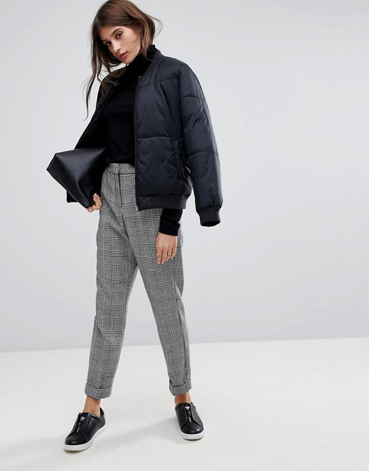 Vero Moda Check Ankle Grazer Pants-black