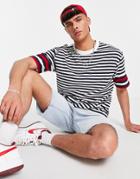 Gant Contrast Sleeve Stripe T-shirt In Navy