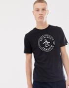 Original Penguin Circle Logo T-shirt In Black - Black