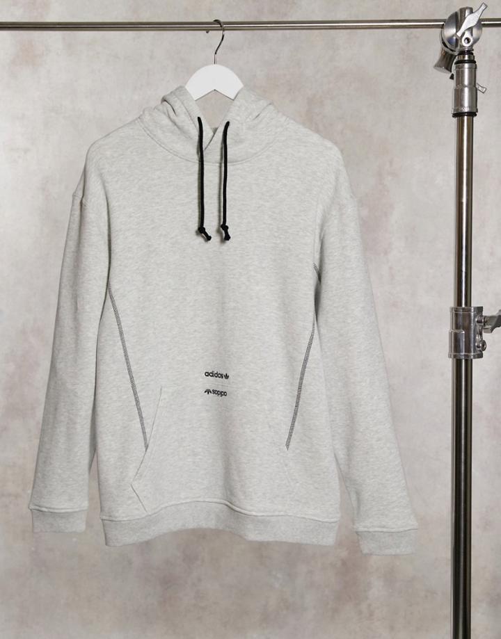 Adidas Originals Ryv Hoodie In Gray-black