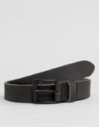 Asos Leather Belt With Black Vintage Finish - Black