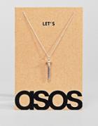 Asos Sterling Silver Let's Screw Necklace - Silver