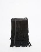 Asos Suede Festival Purse Bag With Fringing - Black