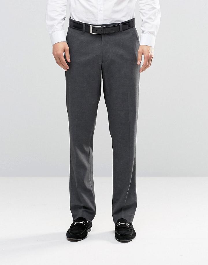 Asos Slim Smart Pants In Charcoal - Gray