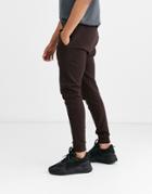 Asos Design Skinny Sweatpants In Brown