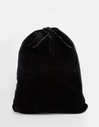 Mi-pac Drawstring Backpack In Velvet - Black