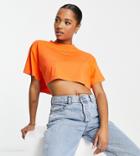 Asos Design Petite Super Crop T-shirt In Flame-red
