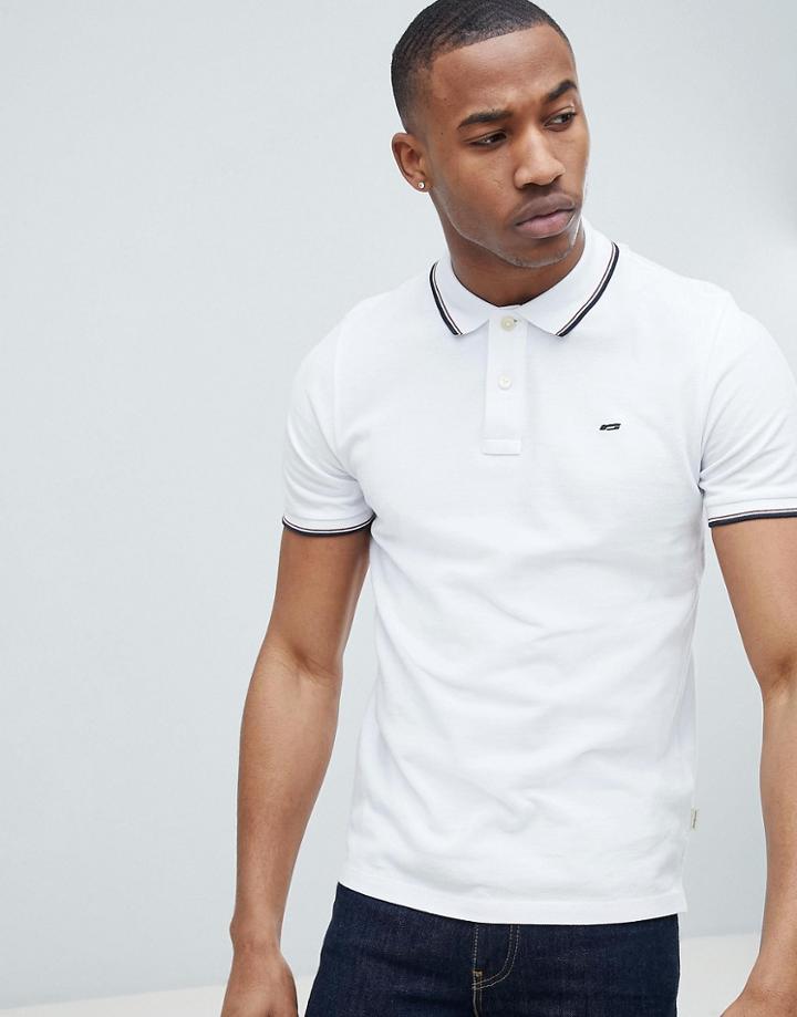 Jack & Jones Essentials Polo Shirt With Tipping - White