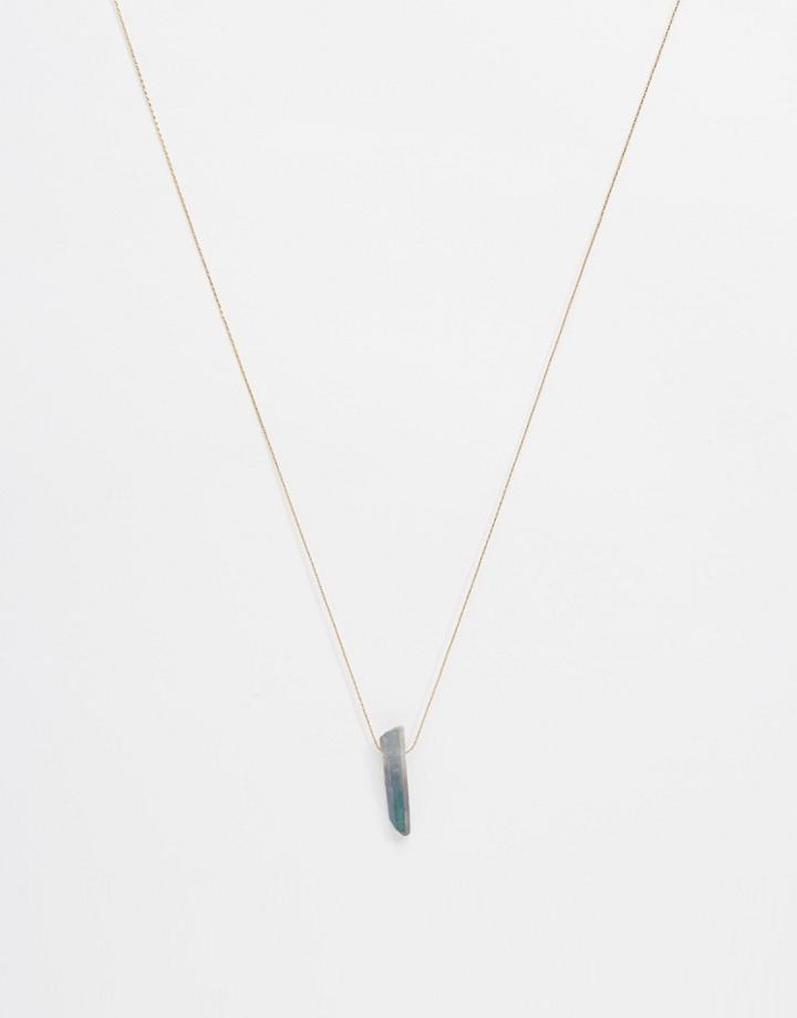 Orelia Thread Through Shard Necklace - Pale Gold
