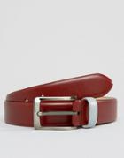 Smith And Canova Slim Leather Belt - Red