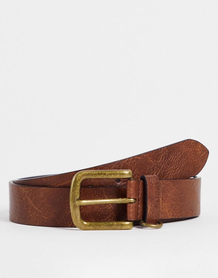 River Island Split Casual Belt In Brown
