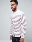 Asos Skinny Oxford Shirt With Stripes In Burgundy - Red