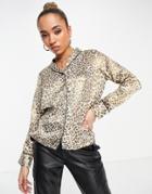Y.a.s Satin Shirt In Leopard Print - Part Of A Set-multi
