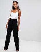 Brave Soul Wilma Kick Flare Tailored Pants - Black