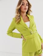 4th + Reckless Buckle Blazer In Lime Green
