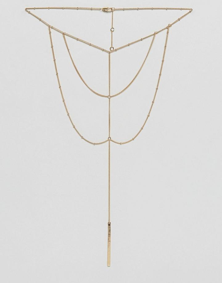 Pieces Matilda Multilayer Bar Necklace - Gold