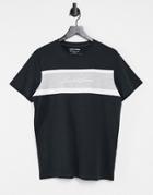 Jack & Jones Color Block Logo T-shirt In Black