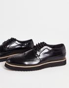 Truffle Collection Casual Lace Up Brogues In Black