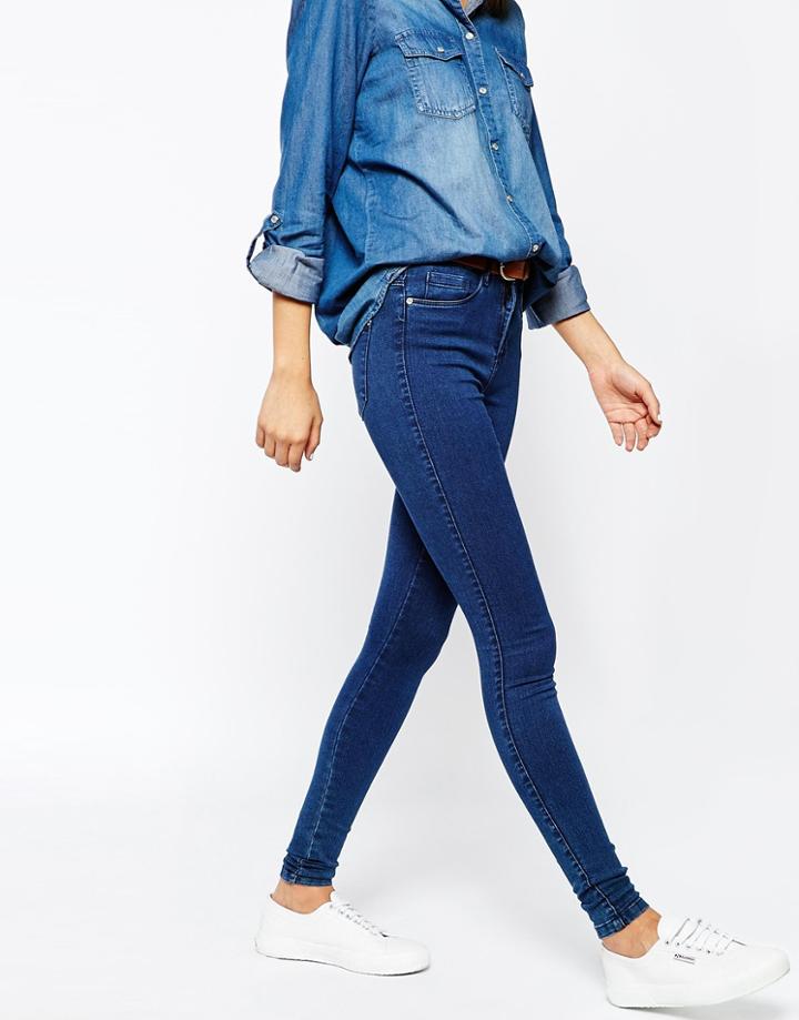 Only Washed Skinny Jeans - Medium Blue