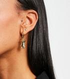 Asos Design 14k Gold Plated Hoop Earrings With Body Design Charm