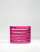Asos Metallic Puffy Panel Clutch Bag - Pink