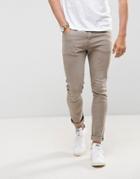 Ldn Dnm Spray On Jeans In Tobacco - Brown