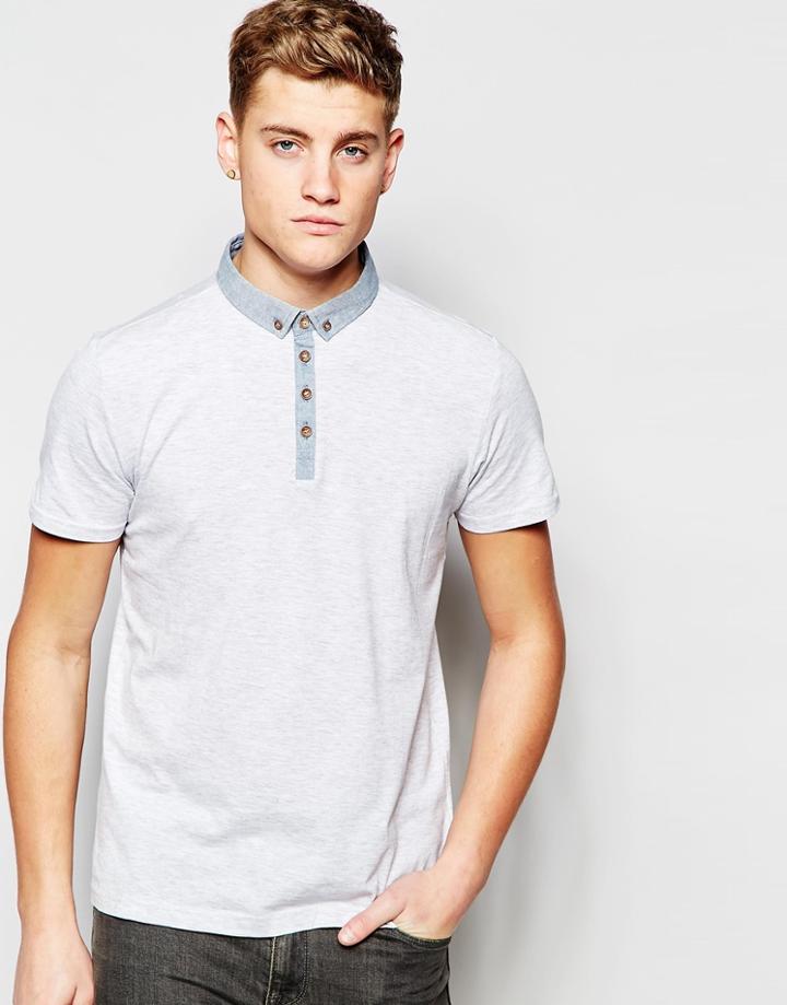 Brave Soul Chest Emblem Polo Shirt - Gray