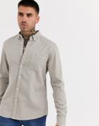 Asos Design Stretch Slim Organic Denim Shirt In Gray