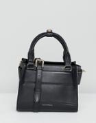 Paul Costelloe Real Leather Hand Held Mini Bag With Detachable Cross Body Strap - Black