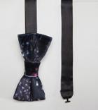 Noose & Monkey Bow Tie In Printed Velvet - Black