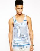 Kidda Christopher Shannon Tank With Belt Print - Blue