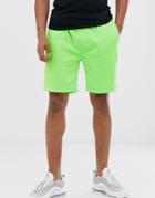 Brave Soul Neon Sweat Shorts - Green