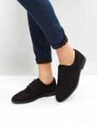 New Look Suedette Brogue Flat Shoe - Black