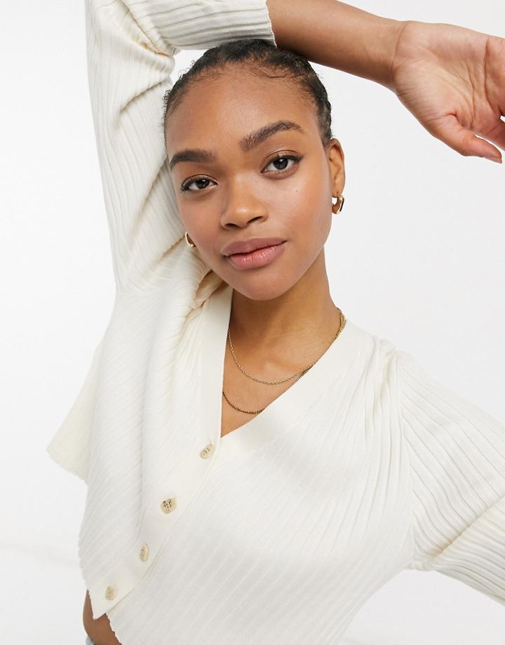 & Other Stories Ecovero Cropped Cardigan In Off White