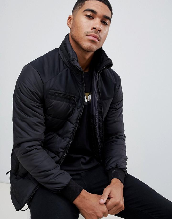Chasin' Nixon Padded Jacket With Hood Black - Black