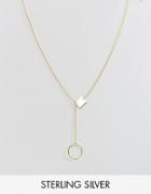 Asos Gold Plated Sterling Silver Open & Solid Shapes Necklace - Gold