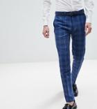 Gianni Feraud Tall Slim Fit Wedding Check Suit Pants - Navy