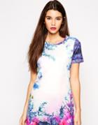 Asos Petite Exclusive Dress In Mirror Floral Print - Multi