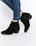 Head Over Heels By Dune Penley Black Western Ankle Boots - Black