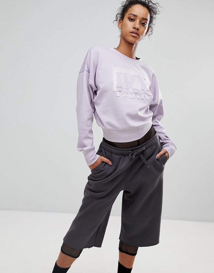 Ivy Park Sweatshirt With Embossed Logo In Lilac - Pink