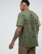 Hnr Ldn Oversized Totem Back Print T-shirt - Green