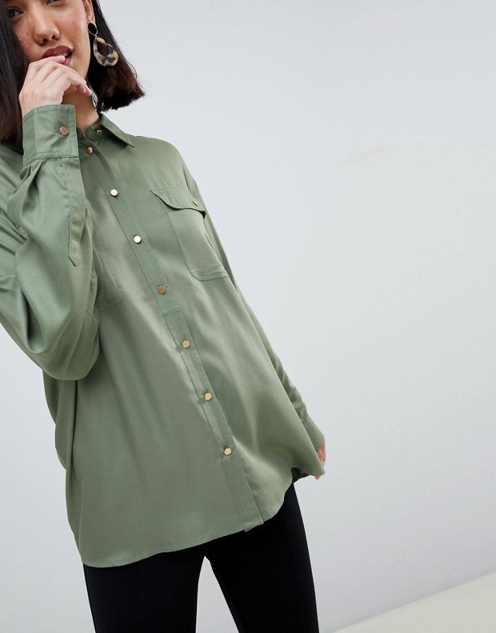 Asos Design Utility Shirt - Green