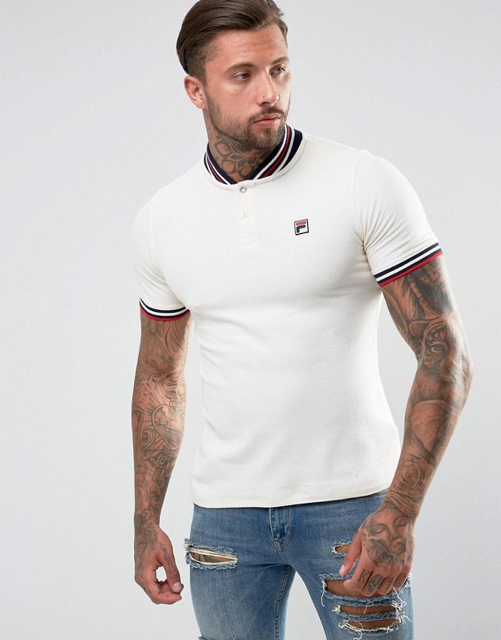 Fila Vintage Baseball Polo Shirt In White - White