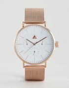 Asos Mesh Bracelet Watch In Rose Gold - Multi