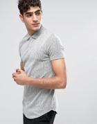 Asos Muscle Polo Shirt In Gray Textured Rib - Gray