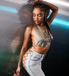 Asyou Chainmail Backless Crop Top In Gold