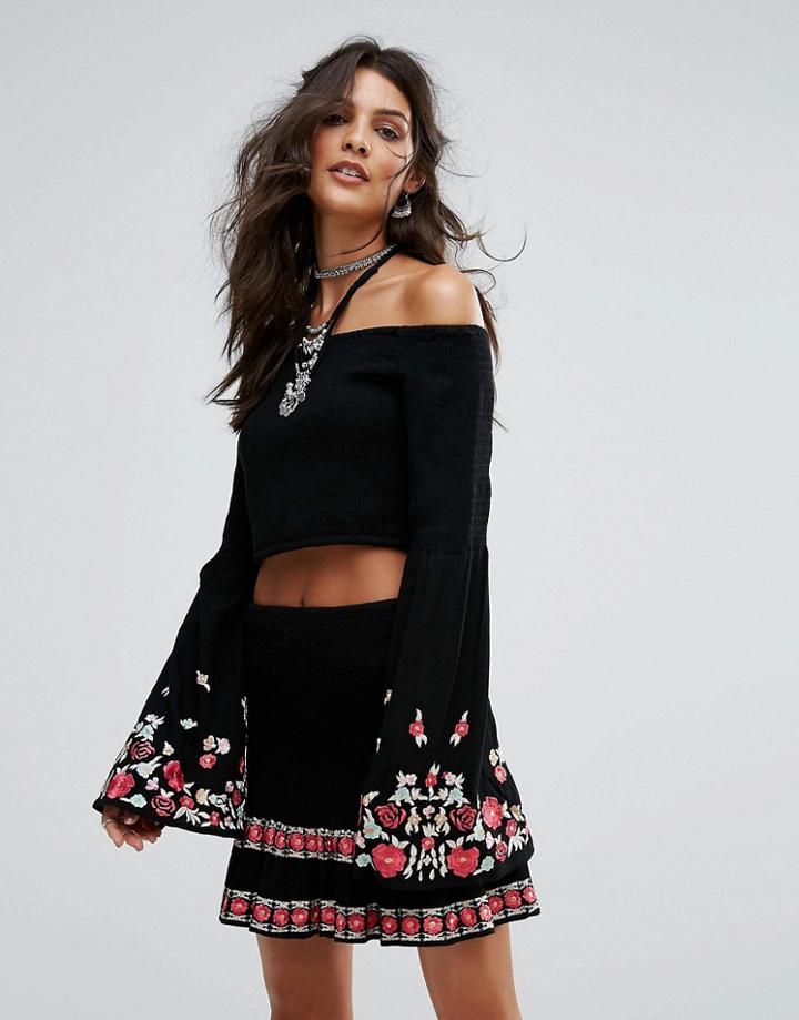 Rahicali Poppy Smocked Top Co-ord - Black