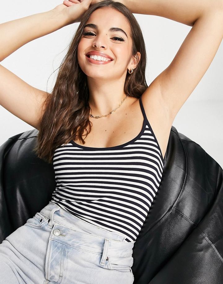 Lipsy Scoop Neck Strappy Tank Top In Stripe-multi