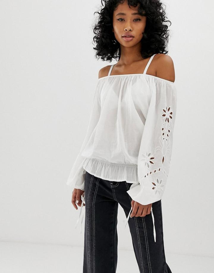 Pepe Jeans Jasmine Off Shoulder Blouse - White